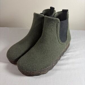 Asportuguesas City Green Wool‎ Felt Chelsea Boots Cork Sole Mens 45, 11.5/12